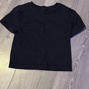 super tight medium length black tee